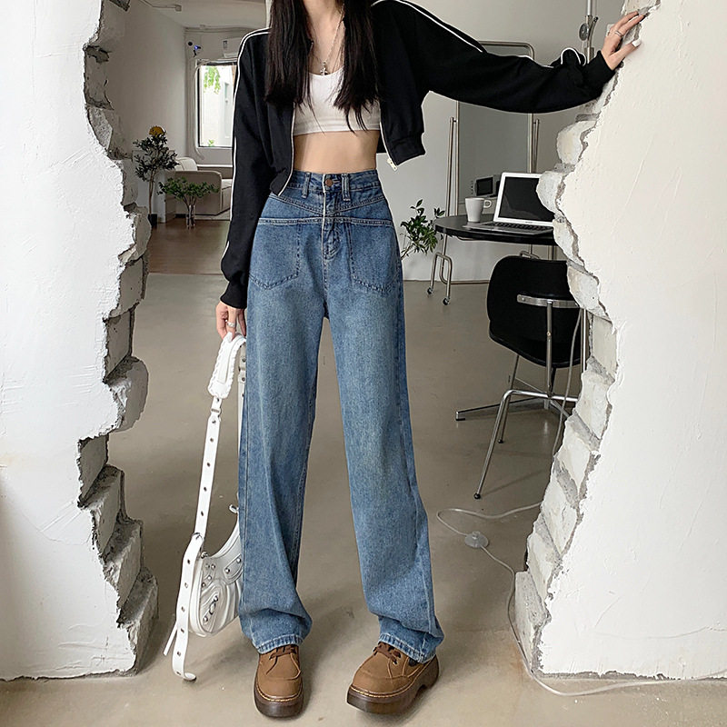 High Waisted Wide Leg Jeans for Women Loose Fit Flattering Draping Spring Style Casual Wear Wholesale Available