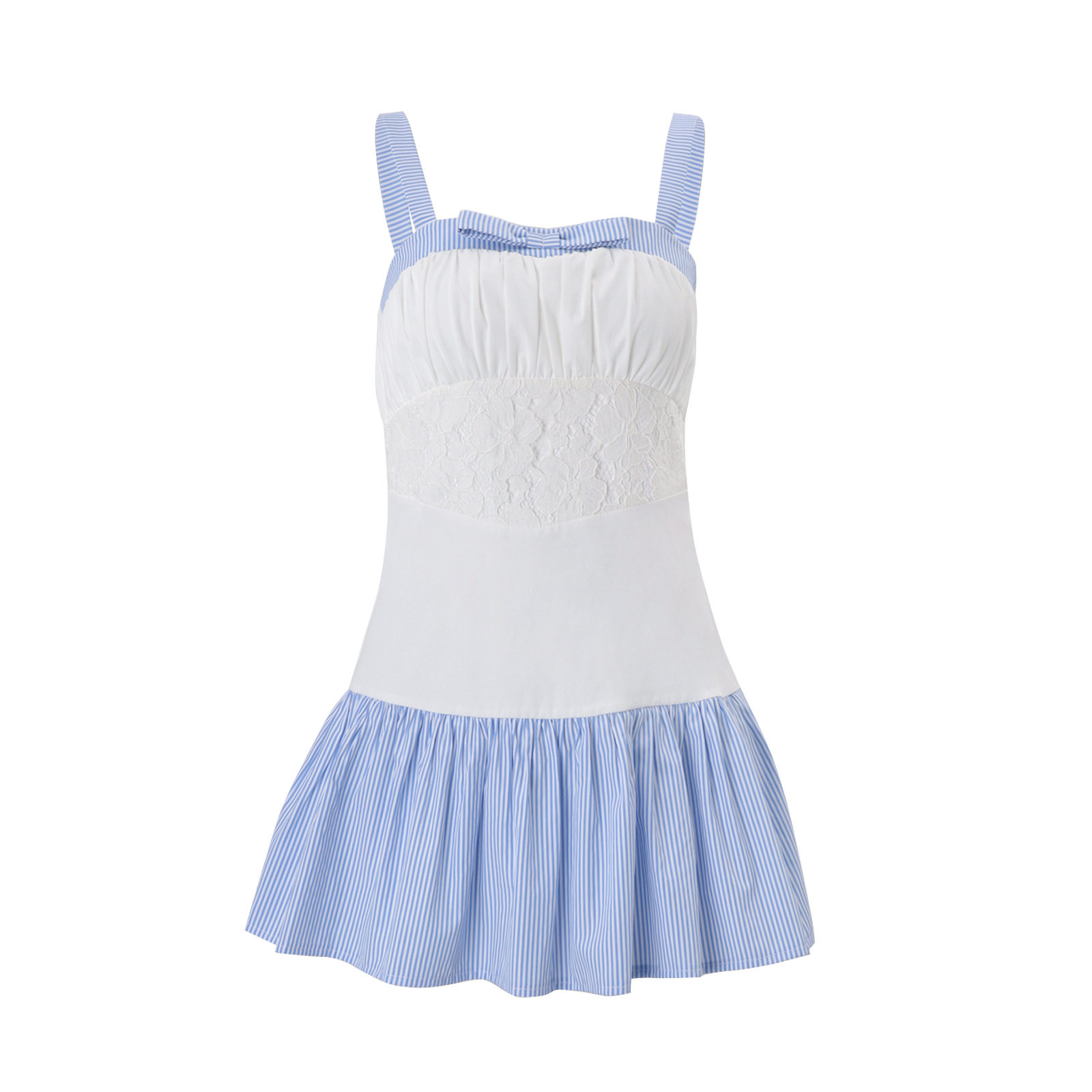 Striped Colorblock Sleeveless Dress Sexy Fit Flare Elegant Design Summer Fashion Wholesale Available