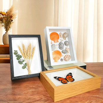 Hollow Photo Frame 3cm Handmade DIY Eternal Flower Picture Frame Rose Dried Flower Frame Stereo Specimen Frame Shell Display Frame