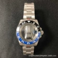 Through bottom magnifying glass shell_sand belt_GMT black and blue ceramic ring
