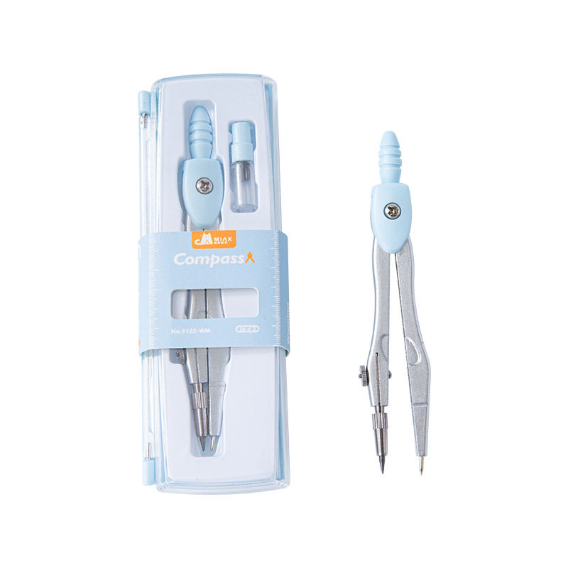 Student professional metal compasses two-piece multi-function measurement drawing suit geometry drawing tool manufacturers wholesale