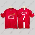0708M United short sleeved Champions League No. 7 Cristiano Ronaldo with badge