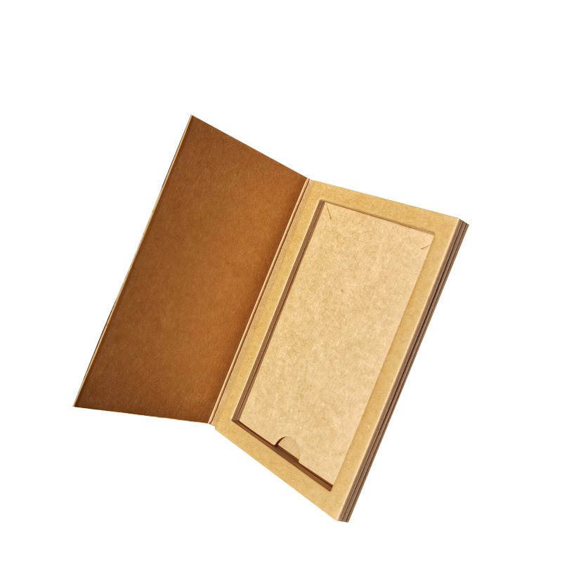 Kraft paper retro flip key chain packaging jewelry box wholesale jewelry necklace box in stock plus LOGO
