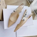 Apricot patent leather flat sole