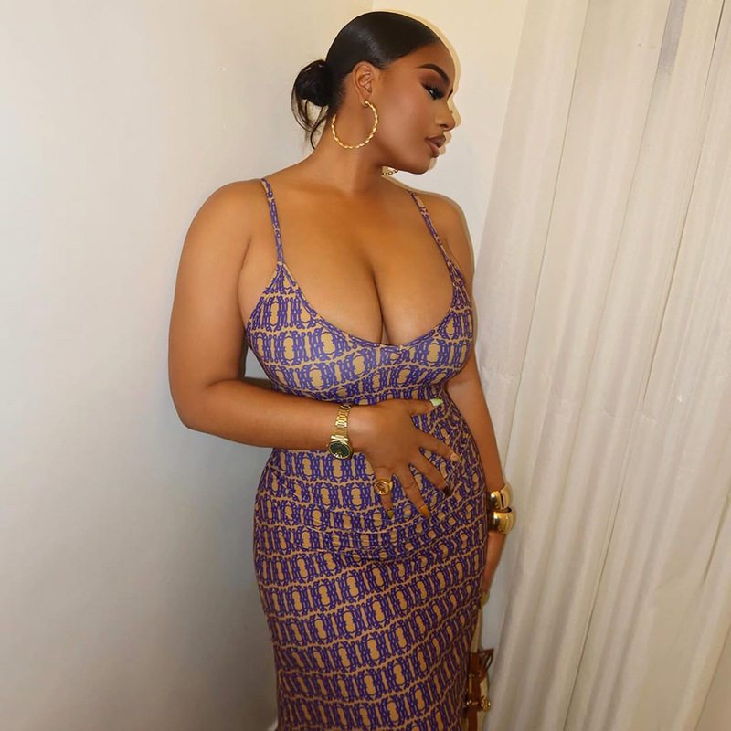 Backless Floral Print Bodycon Maxi Dress Slim Fit Sleeveless Street Style Perfect for Parties and Summer Events