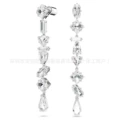 White crystal platinum earrings