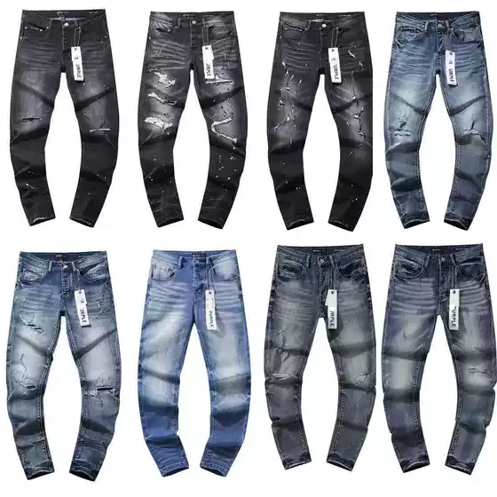 European and American Style Men's Clothing, High-Quality Fashion Trendy Brand Men's Slim-Fit Jeans, One-Piece Dropshipping, Tiktok Foreign Trade Supply