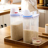 Japanese Rice Bucket Plastic Kitchen Sealed Jar Rice Bucket Storage Jar Transparent Grain Storage Box Wholesale