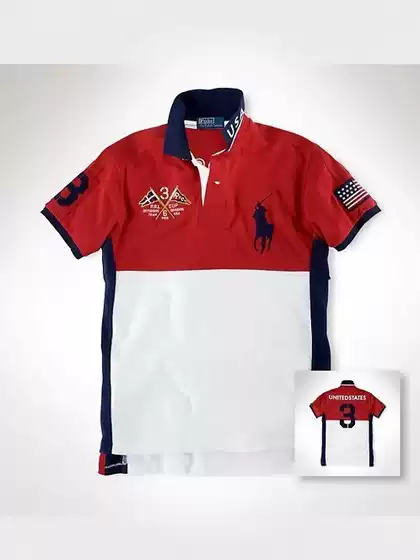 Summer Men's Cross-Border Polo Shirt with Large Horse Embroidery, National Style, Pure Cotton, Turn-Down Collar, Casual Loose Fit, Short Sleeve, in Stock