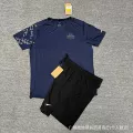 6546 sapphire blue short-sleeved suit