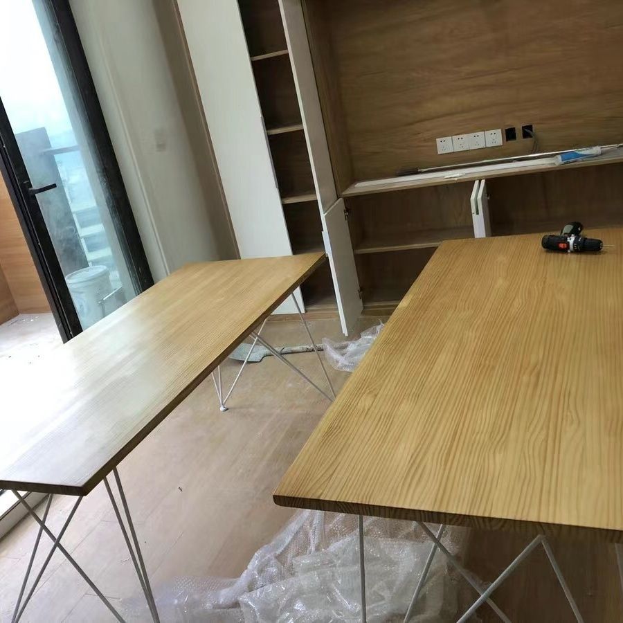 电脑桌北欧实木工作台简约办公桌桌子书桌实木电脑桌工作台直播桌