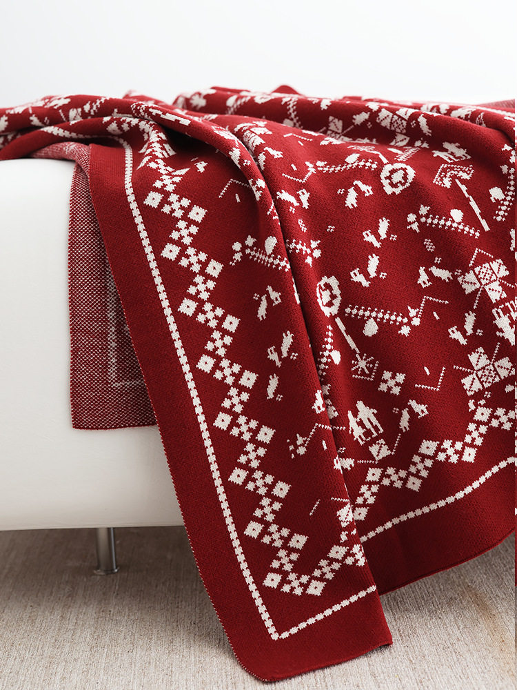 Knitted Sofa Blanket in stock Cross-border Nap Blanket Single Blanket Holiday Gift Warm Blanket Leisure Blanket