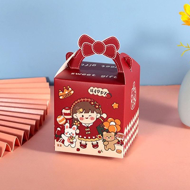 Children's Cartoon Candy Box Gift Packaging Box Portable Birthday One Year Old Children's Day Baby Full Moon Gift Box Empty Box