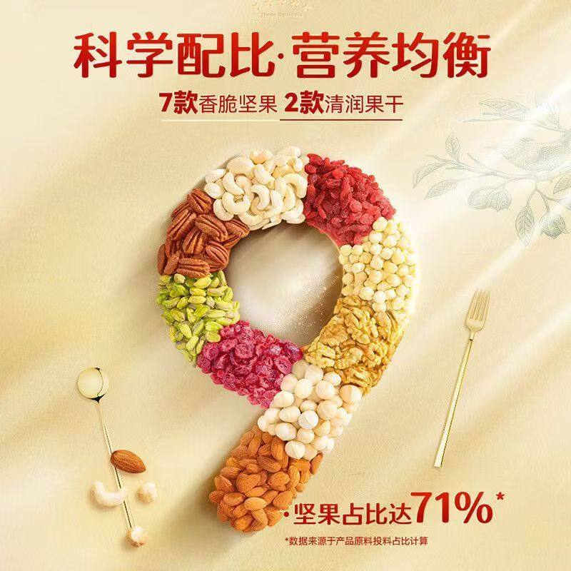 Three Squirrels Daily Nuts Mixed Dried Fruits Nutritious and Healthy Casual Nuts and Dried Fruits Snacks for Pregnant Women
