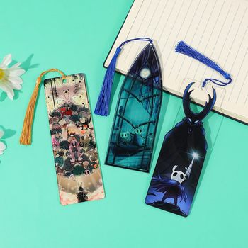 Hollow Knight Peripheral Transparent Bookmarks, Various Character Patterns, Creative Animation Stationery, Two-Dimensional Game Fans