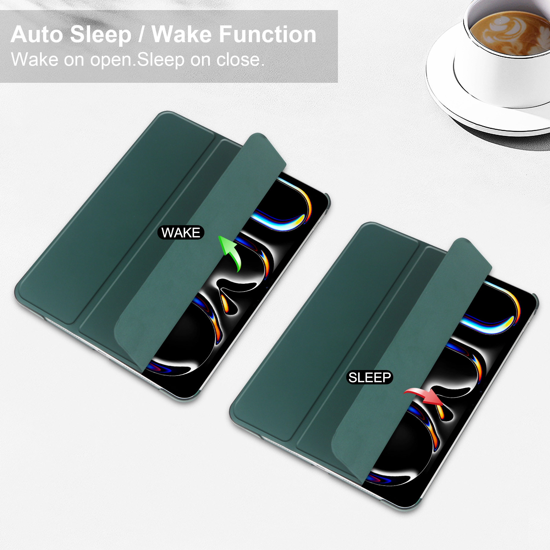 Suitable for ipad pro11 2024 flat bracket 2-in -1 light transparent frosted pen slot protective cover