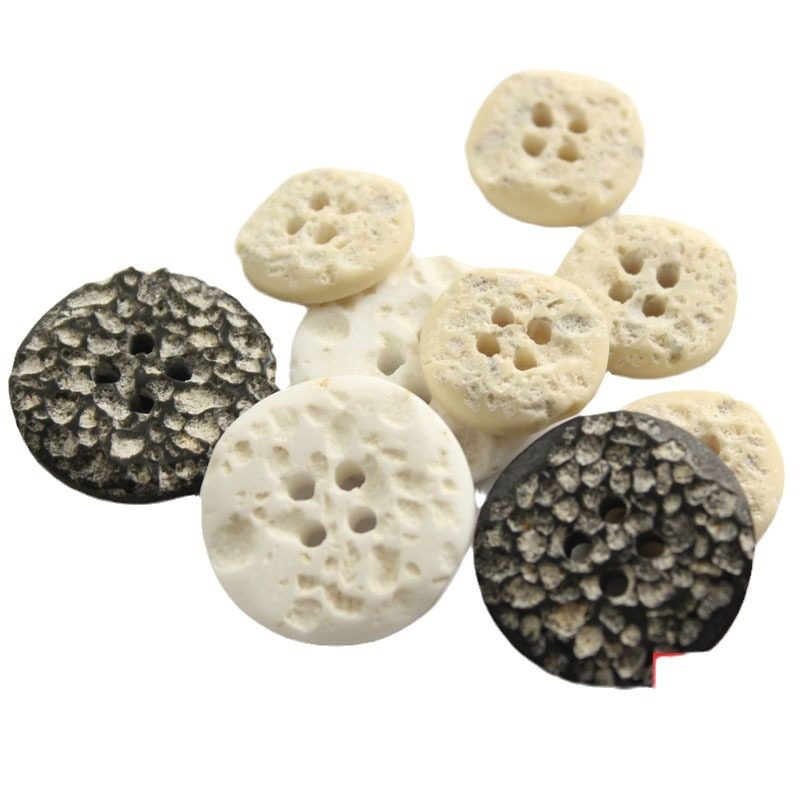 New four-eye resin button coat windbreaker shirt button in stock wholesale imitation rock button 10-25mm
