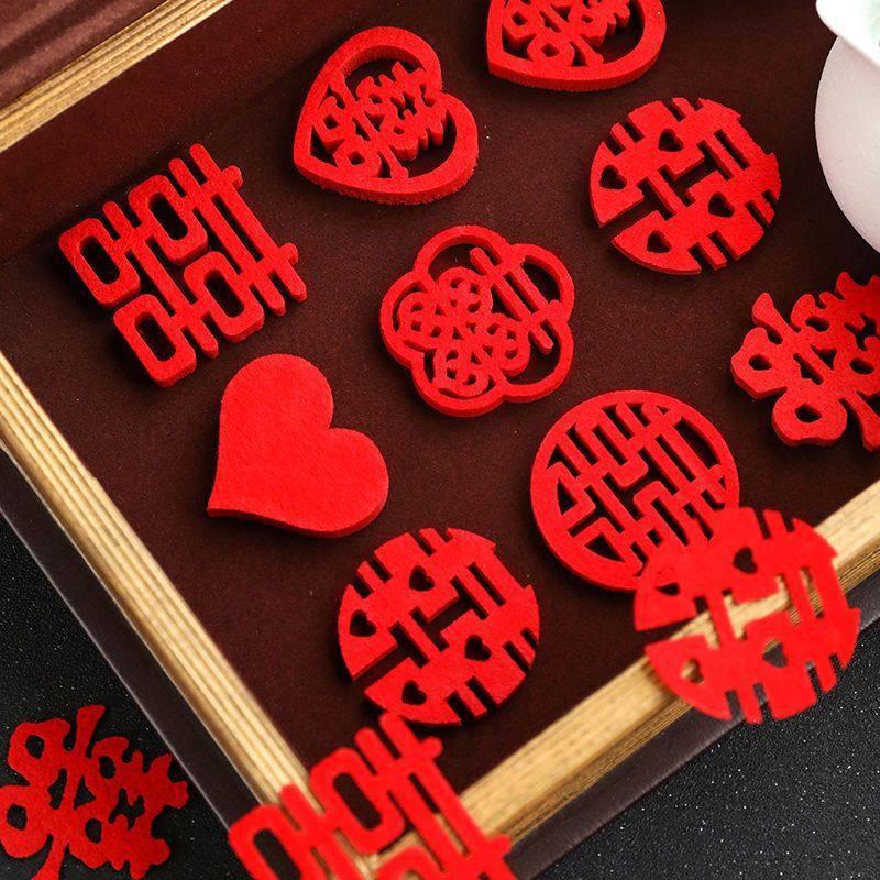 Wedding Mini Hand-Thrown Happy Words Wedding Room Layout Bedroom Decoration Set Small Happy Words Wedding Fruit Plate Happy Stairs
