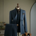 Blue stripes (suit + vest + trousers)