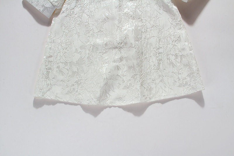 Bộ mặc nhà nữ cotton tay ngắn họa tiết trơn — Trắng chi tiết 9