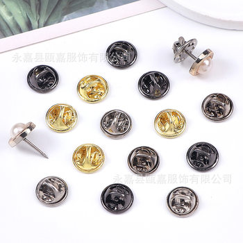 in stock wholesale metal butterfly buckle diy metal card cap rubber card cap clothing decorative brooch buckle accessories nail-free
