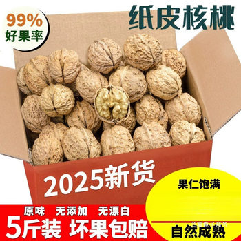 Yunnan Paper-Skinned Walnuts 2025 New Arrival Thin-Skinned Walnut Kernels Dried Fruit Thin-Shell Raw Nuts 2.5kg Fresh Snack Specialty