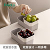 FaSoLa Household Vegetable Washing Basin Multi-functional Draining Storage Box Kitchen Living Room Washing Fruit Basin pp Double-layer Draining Basket
