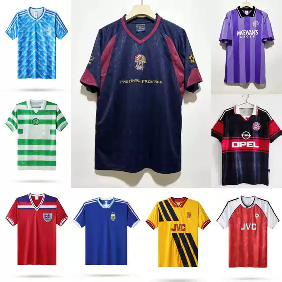 Vintage Football Jerseys England Germany Arsenal Newcastle West Ham Iron Maiden Football Shirts Retro Trend