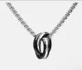 Singer three ring pendant + 60cm silver ball chain