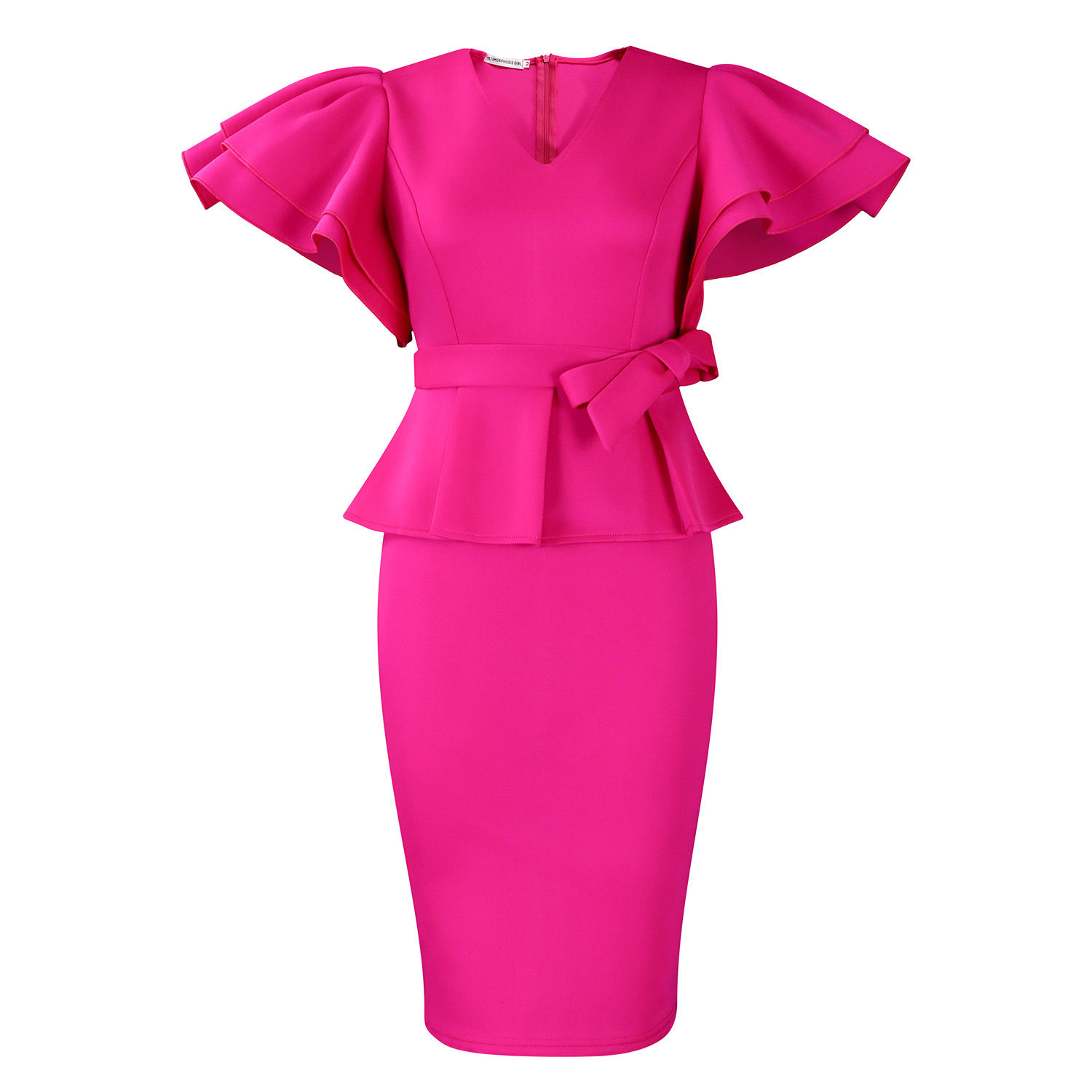 Elegant Ruffle Hem Bodycon Dress Solid Color Chic Design Perfect for Parties Wholesale Available