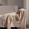 Nordic Solid Color Class A Tassel Blanket Thread Blanket Sofa Blanket Office Nap Blanket Air-conditioning Blanket Bed End Towel Knitted Blanket