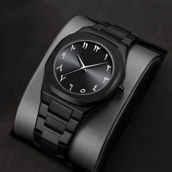 Foreign Trade Cross-Border Wholesale Waterproof Watch Men's Watch Men's Arabic Dial Alloy Quartz Watch Custom Watch