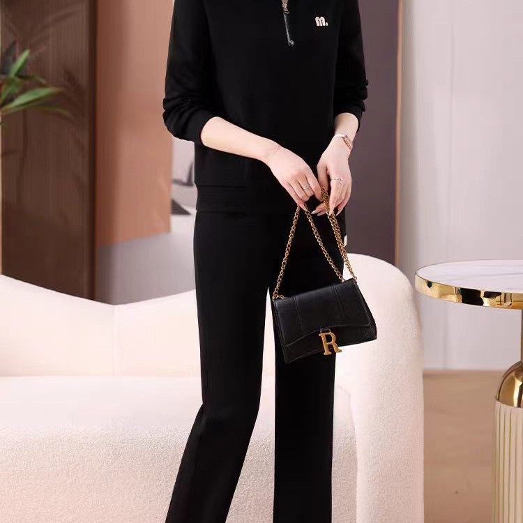 2025 Spring and Autum New Style Lapel Casual Sports Suit for Women, Small, Young, Beautiful, Fashionable and Slimming Look Two-Piece Set