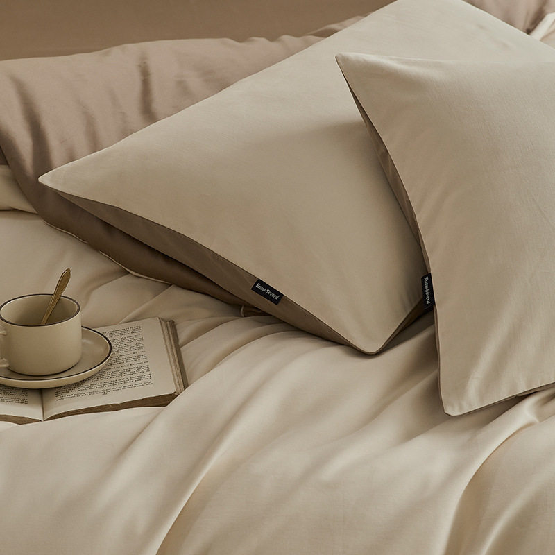 High-end 100S Thickened Sanding Cotton Four-piece Set Cotton Bed Sheet Quilt Cover Three-piece Set Light Luxury Autumn and Winter Bedding