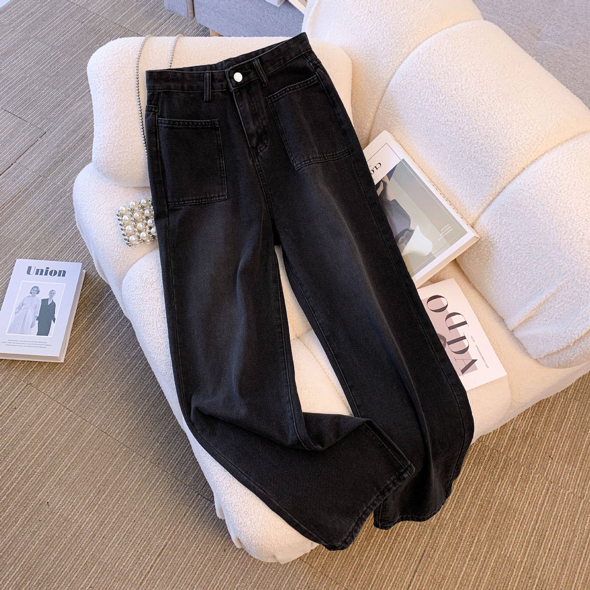 High Waisted Vintage Straight Leg Jeans for Women Plus Size Loose Fit Flattering for Pear Shaped Figures Spring Fall