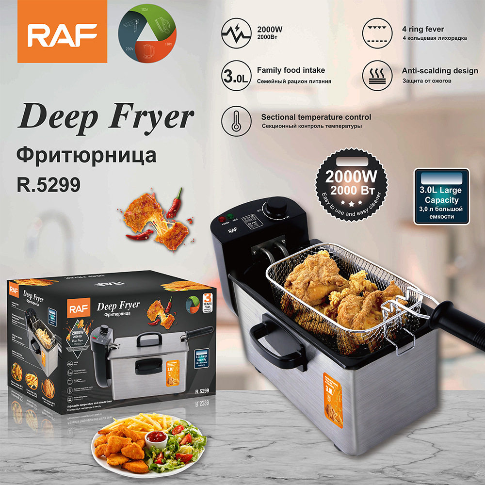 RAF deep fryers household small electric fryers electric fryers commercial French fries fried skewers pot constant temperature