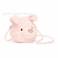 Pink pig head shoulder bag