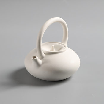 Ceramic Kettle Household Boiling Kettle White Clay Pottery Kettle Tea Maker Kettle Electric Ceramic Stove Alcohol Carbon Stove Beam Kettle