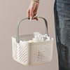 Portable bath basket bathroom washing supplies storage basket for students light luxury bath basket square draining bath basket