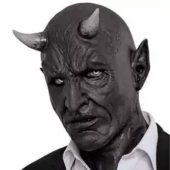 Cross-Border New Black Horn Devil Mask Full Face Latex Hood Haunted House Secret Room Scary Dress up Horn Hood