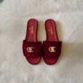 Burgundy suede