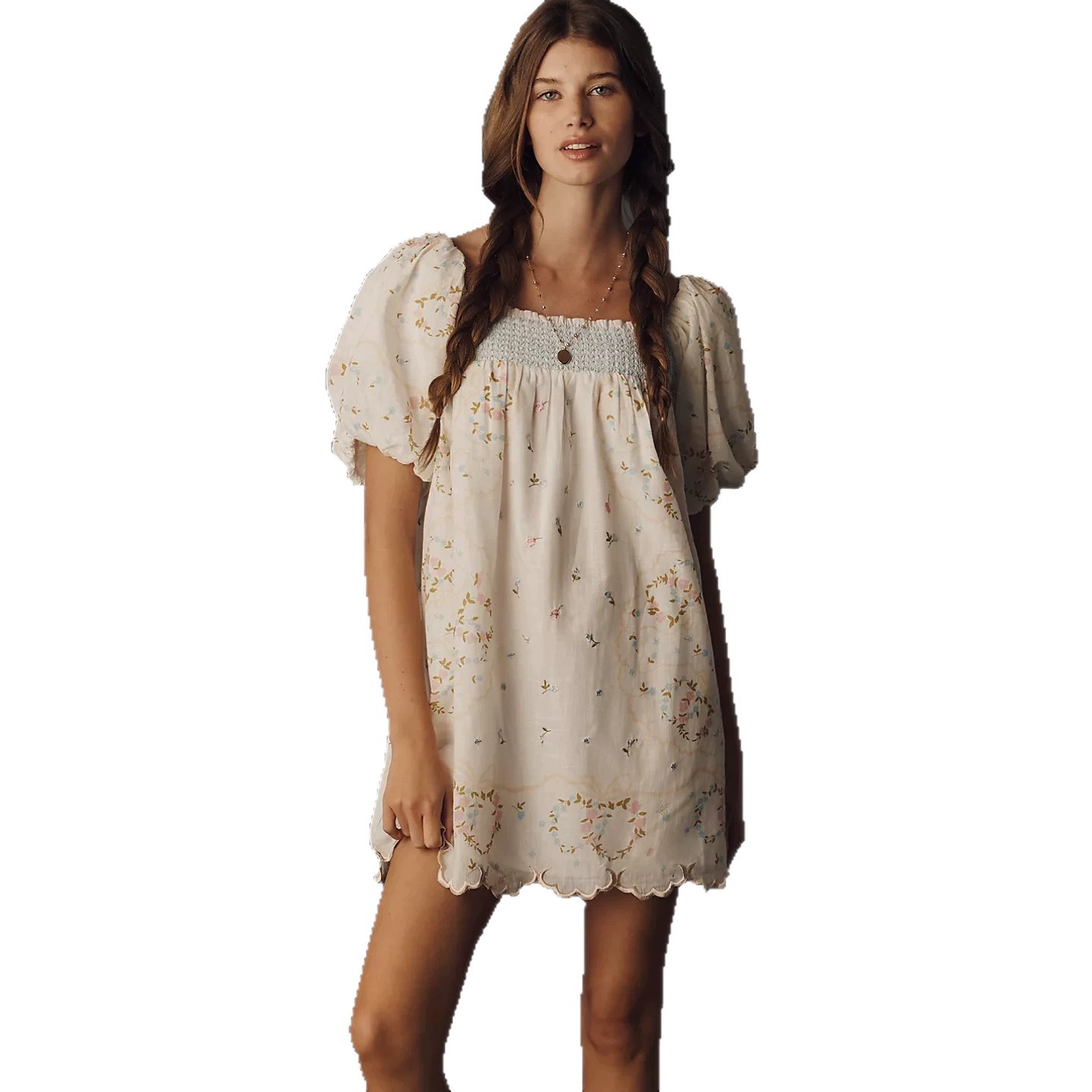 Summer Floral Print Dress for Women Low Neckline Ruffled Sleeves Sweet and Fresh Style Perfect for Casual Outings