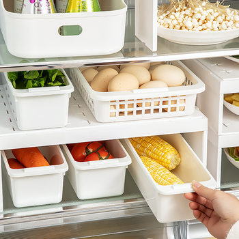 Multi-functional refrigerator layered storage rack plastic compartment shelf kitchen leftovers partition storage rack freezer sorting rack