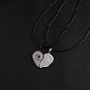 Peach heart love couple stitching necklace a pair of stainless steel pendant Korean style men's student pendant clavicle chain accessories