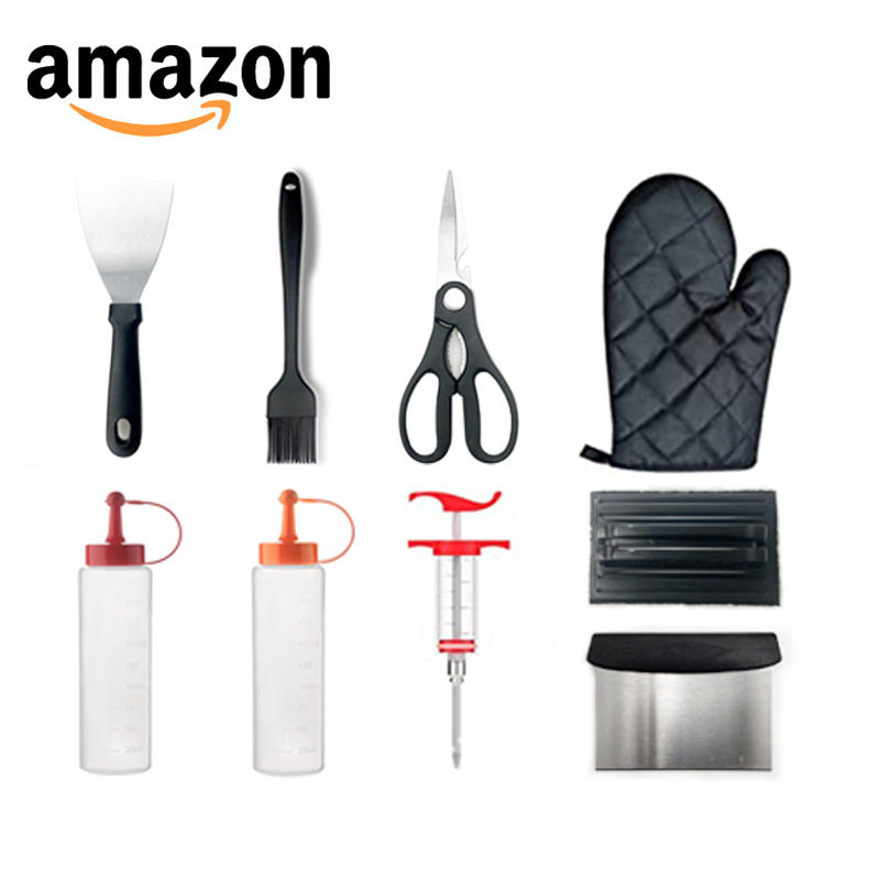 Amazon Outdoor Stainless Steel Barbecue Tools 45-Piece Set Bbq Shovel Teppanyaki Export-Specific Grilling Set