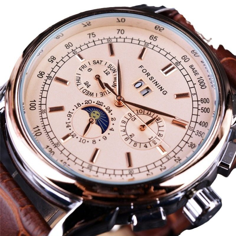 forsining men's fashion casual multi-functional Shanghai movement automatic mechanical watch