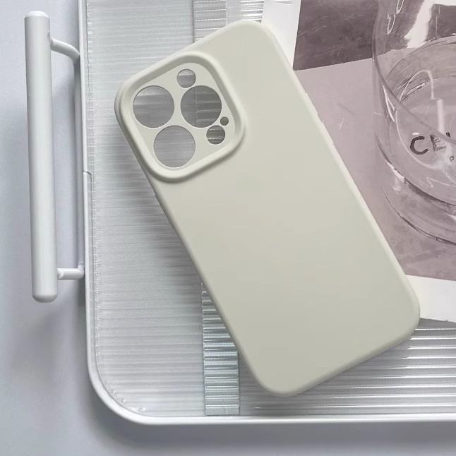 Precision Hole Pure Color Suitable for Apple 16Promax Simple Mobile Phone Case Liquid Silicone Apple 15 Anti-Fall 14 Protective Cover