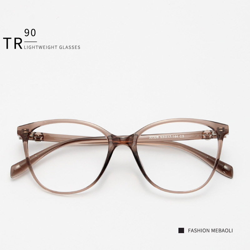 Cold brown quality TR90 optical frame can be equipped with Korean style tide without makeup foreign trade cat's eye myopia frame