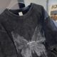 Plus size women's clothing 2024 new summer loose washed old fashion brand short-sleeved T-shirt cotton shoulder clothes ins