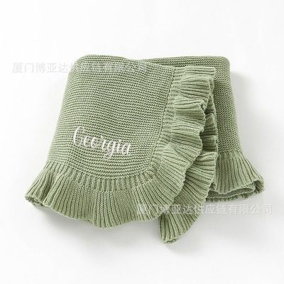 Etsy Pod Amazon Independent Station Popular Ruffled Knitted Throw Blanket - Embroidery
